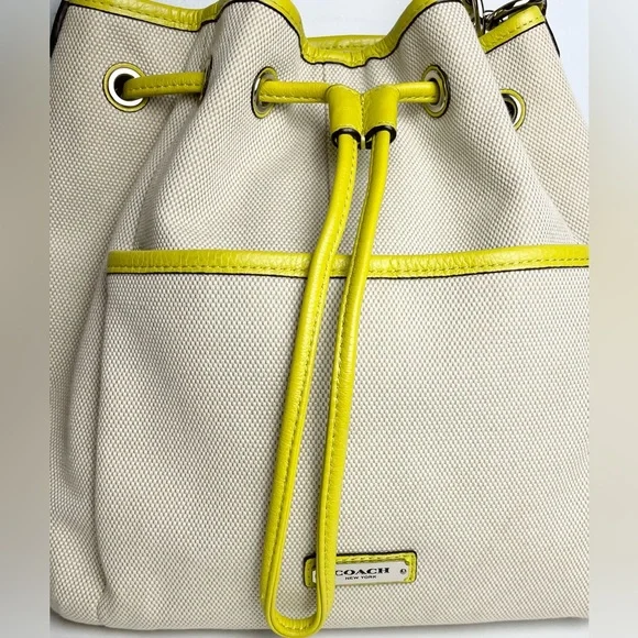 Coach Avery Chartreuse Drawstring Hobo - Picture 12 of 15
